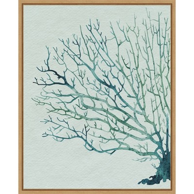 Seaglass Shadow II Abstract Nature Canvas Print with Maple Frame