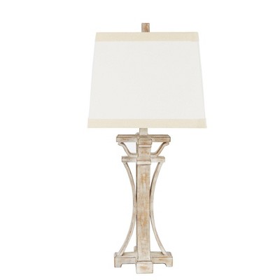 29" Meredith Weathered Finish Silverwood Table Lamp (Includes CFL Light Bulb) White - Decor Therapy