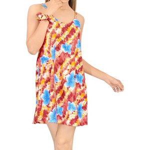 HAPPY BAY Women's Vacay Holiday Beach Summer Beachwear Sleeveless Casual Dress Spaghetti Strap Nightshirts Slip Nighty - 1 of 4