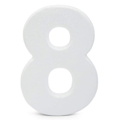 Bright Creations 12 In Large Foam Styrofoam Number 8 Foam Number for Crafts School Projects Birthday Wedding Events