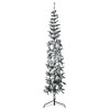 vidaXL Christmas Tree Decoration Slim Artificial Half Xmas Tree with Stand - White and Green 82.7" - 2 of 4