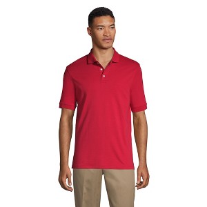 Lands' End School Uniform Men's Long Sleeve Interlock Polo Shirt - 1 of 4