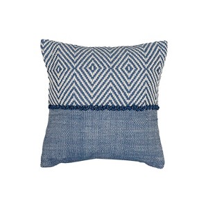 18x18 Outdoor Geometric Filled Throw Pillow Blue by Foreside Home & Garden - 1 of 4