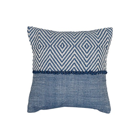 18x18 Outdoor Geometric Filled Throw Pillow Blue by Foreside Home & Garden - image 1 of 4