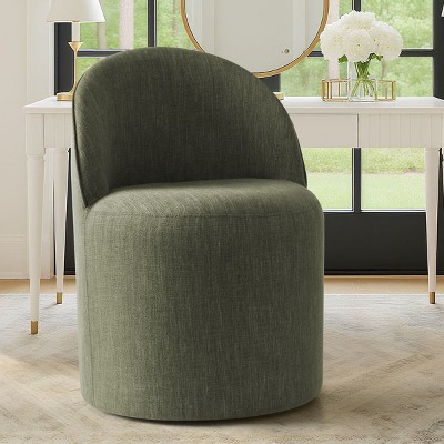 Comfy Accent Chair Armless Upholstered Accent Chair​ with Castors Rolling Accent Chair Living Room -Tanpinhause