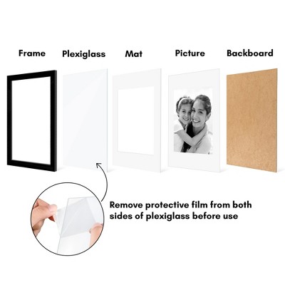 Americanflat Black 8x12 Picture Frame Set with Plexiglass Cover
