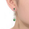 Guili Sterling Silver Rhodium/White Gold Plated Drop Earrings with Colored CZ Stones in Elegant Designs for a Sophisticated Statement Look - 2 of 3
