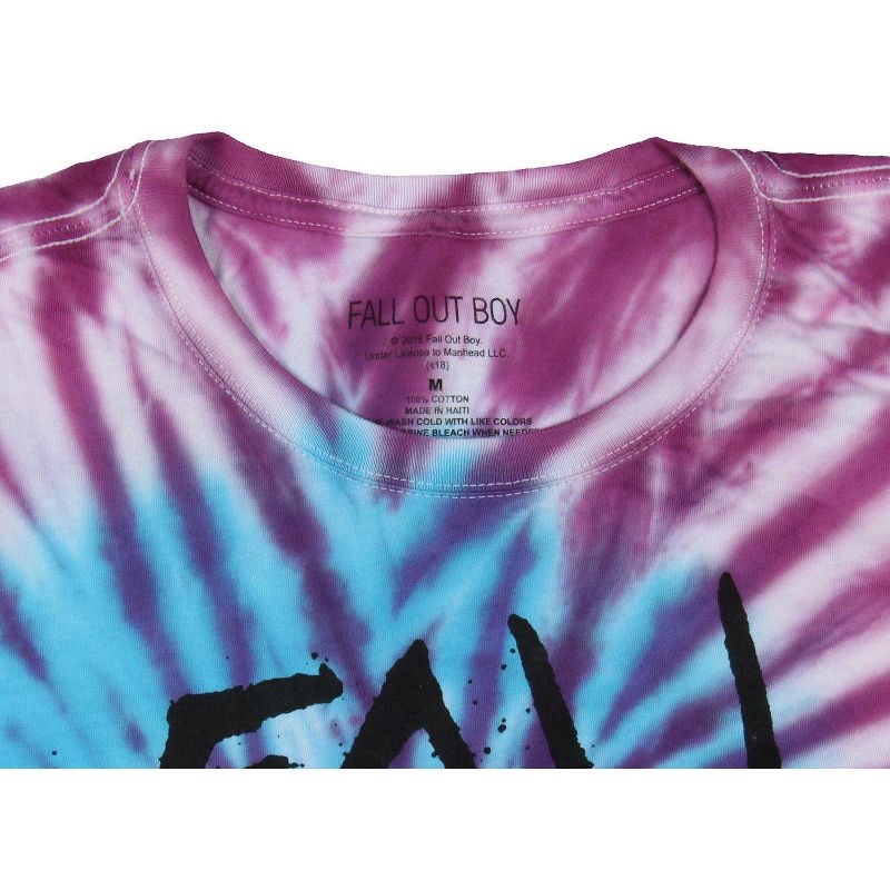 Fall Out Boy Women's Punk Rock Band Tie-Dye Graphic Print T-Shirt, 3 of 5