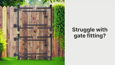 Adjustable Black Steel Frame Gate Building Kit, 36"-60" Wide, 2 Pack