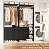 Besiost 54-In Closet System Set with Wood Drawers, Freestanding Closet Organizer with Hanging Rods - 2 of 4