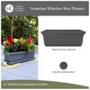 The HC Companies 30-Inch Venetian Window Planter Box with Drain Plug, Warm Gray - 4 of 4