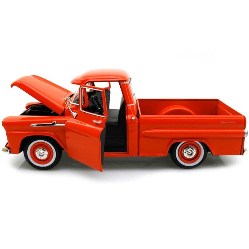 1958 Chevrolet Apache Fleetside Pickup Truck Orange 1/24 Diecast Model Car by Motormax, 3 of 4