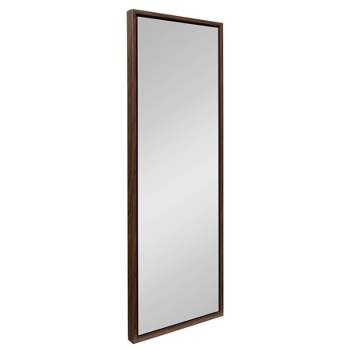 16" x 48" Evans Framed Wall Panel Mirror Walnut Brown - Kate and Laurel