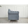 Velvet Rolled Arm Chesterfield Loveseat Sofa with Two Pillow,Tufted for Office Home - 3 of 4