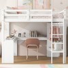 NicBex Full Size Loft Bed with L-Shaped Desk Wooden Bed Frame with Wardrobe, Shelves, Ladder and Full Length Guardrail, No Box Spring Required - 2 of 4