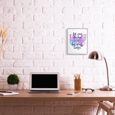 Inspirational Purple and Blue Butterfly Canvas Wall Art with Quote, 11 x 14