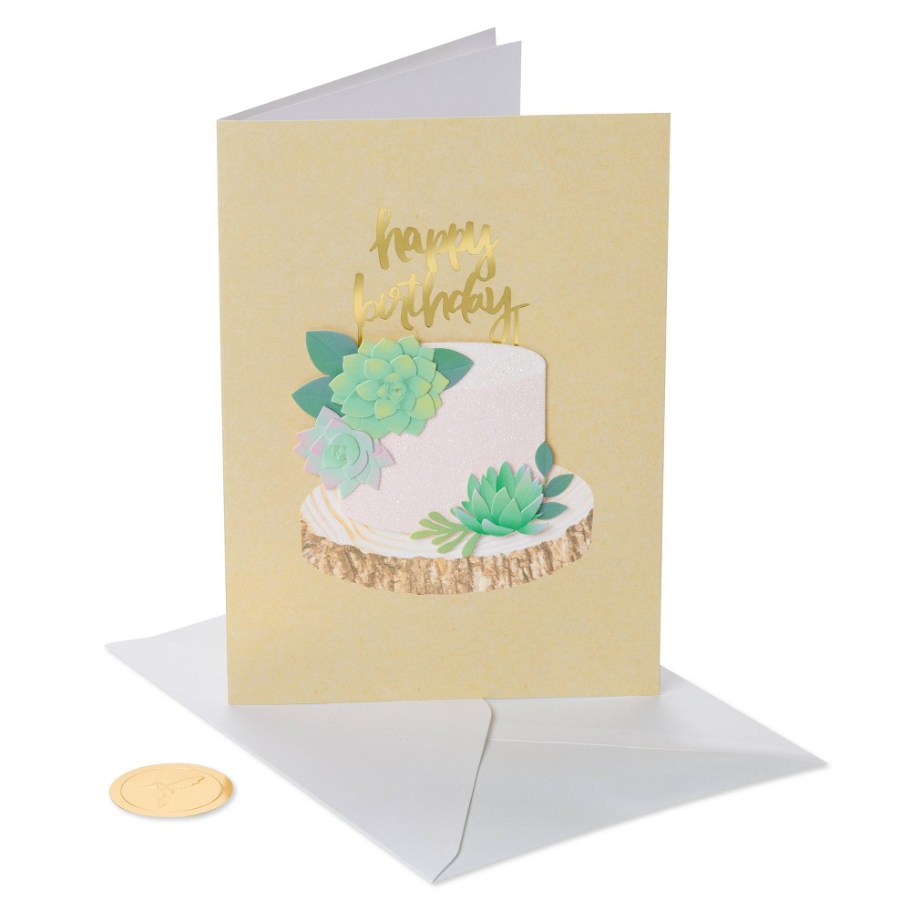 Photos - Envelope / Postcard Succulent Cake Print Birthday Card - PAPYRUS