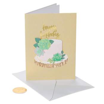 Succulent Cake Print Birthday Card - PAPYRUS