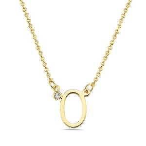 Stylish 14k gold plated initial necklace adorned with sparkling cubic zirconia for a personalized and elegant touch. - 1 of 2
