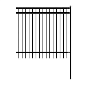 ALEKO Nice Style Self Unassembled Steel Fence, 6' x 6' Black - 1 of 4