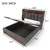 Full size Upholstered Platform bed with a Hydraulic Storage System, LED and USB Charging - image 4 of 4