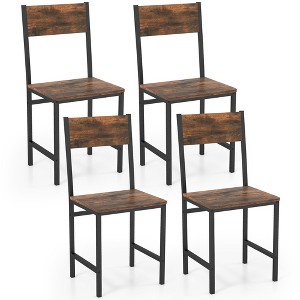 Tangkula Set of 4 Dining Chairs w/Metal Legs Slanted Back Wide Seat for Living Room - 1 of 4