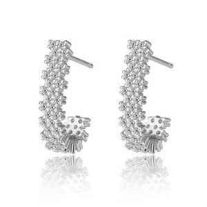 Hollywood Sensation Elara Sparkling Cubic Zirconia J Hoop Earrings - 1 of 4