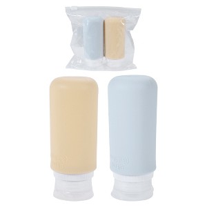 Unique Bargains 3.31oz Silicone Travel Container Set Yellow Blue 2 Pcs ...