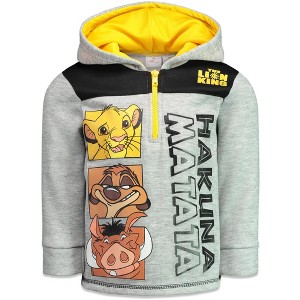 Disney Mickey Mouse Puppy Dog Pals Toy Story Cars Lion King Winnie the Pooh Monsters Inc. Fleece Half Zip Hoodie Toddler - 1 of 4