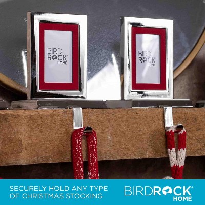 Silver Metal Photo Frame Stocking Holders, Set of 4