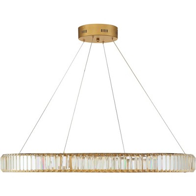 Vesta 39'' Gold Crystal LED Ring Pendant Light