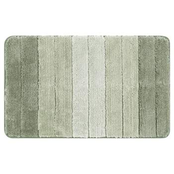 Unique Bargains Plush Gradient Striped Microfiber Shaggy Bathroom Mat