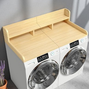 FONTOI 54"x27.5" Washer Dryer Countertop Laundry Organizer with Non-slip Pads Double Layer Storage for Laundry Room Bathroom, Oak, 27.5"*12"*54" - 1 of 4