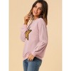 INSPIRE CHIC Women's Sequin Shiny Star Crew Neck Long Sleeve Sweatshirt - 4 of 4