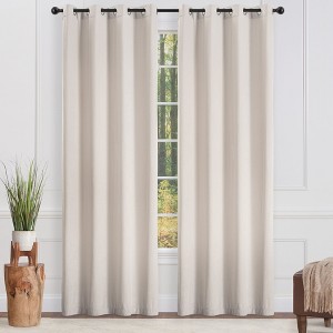 Chanasya 2pk Solid Velvet Room Darkening Grommet Window Curtain Panels - Set of 2 - 1 of 4