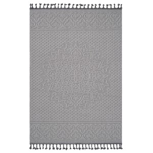 ChicFurnit Rug Guros CollectionIndoorStain Resistant Non Shedding Kid and Pet Friendly for Busy Spaces, White, 77.5"*5.6"*5.6" - 1 of 4