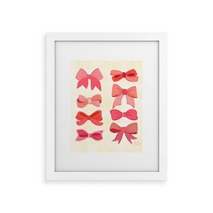  Deny Designs Carrie Cantwell Vintage Pink Bows White Framed Art Print - 1 of 4