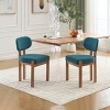 Set of 2 Wooden Armless Chairs,Modern Fabric Dining Chairs with Rubberwood Legs,Upholstered Kitchen Chairs for Small Spaces-Coolbibila - 2 of 4