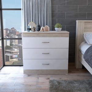 NicBex 3-Drawer Compact Modern Dresser Wood Finish, Stacked Drawers for Ample Storage, Metal Handles for Versatile Home Spaces - 1 of 4