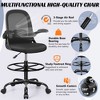 KERDOM Drafting Chair, Tall Office Chair Ergonomic Standing Desk Chair with Adjustable Footrest Ring, Black - 3 of 4