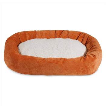 Majestic Pet Villa Collection Sherpa Bagel Dog Bed - Orange - Small - 24"