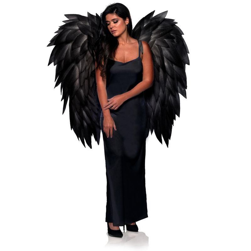 Underwraps Costumes Black Wings Adult Costume Accessory, 1 of 2