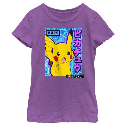 Girl's Pokemon Pikachu Blue Lightning T-shirt : Target