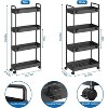 NEX 2pk 4 Tier Organizer Carts on Casters Black: Metal Storage Utility, Clothing Organizer, Adult Assembly Required - 4 of 4