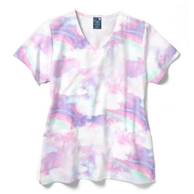 Zoe and Chloe Zoe+Chloe Performance V-Neck Print Scrub Top