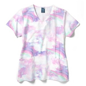 Zoe and Chloe Zoe+Chloe Performance V-Neck Print Scrub Top - 1 of 1