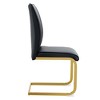 SEVOBAL Dining Chairs Set of 4 High Resilience Luxury PU Material Simple Arch Chair with Arched Metal Gold Leg, Black, 17.3"*21.6"*39" - 4 of 4