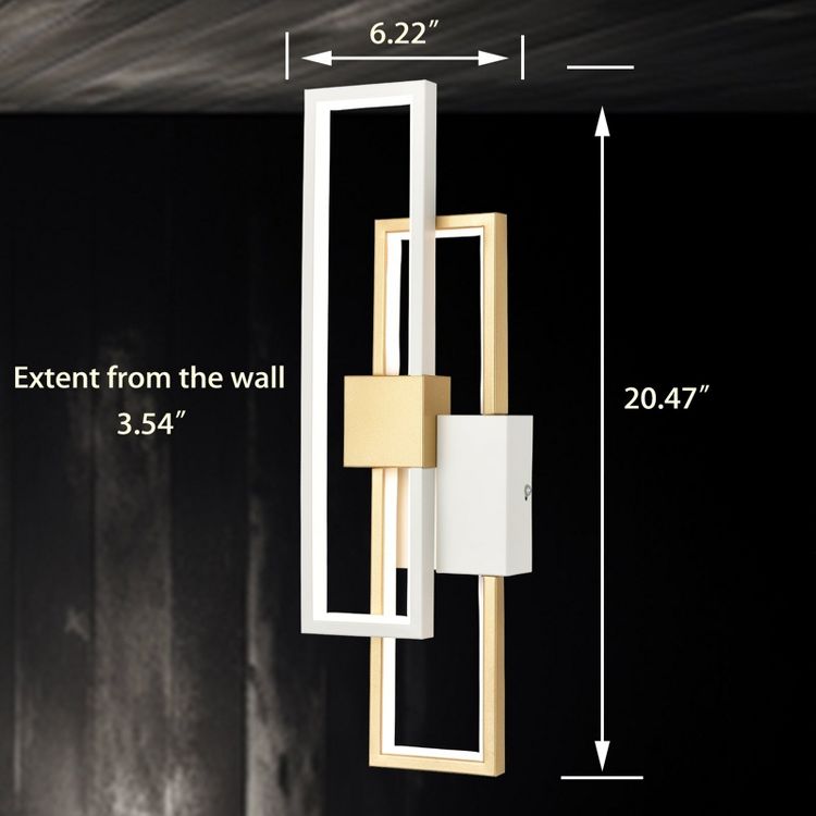 Claxy Gold LED Wall Sconce Modern Rectangle, 2 of 8