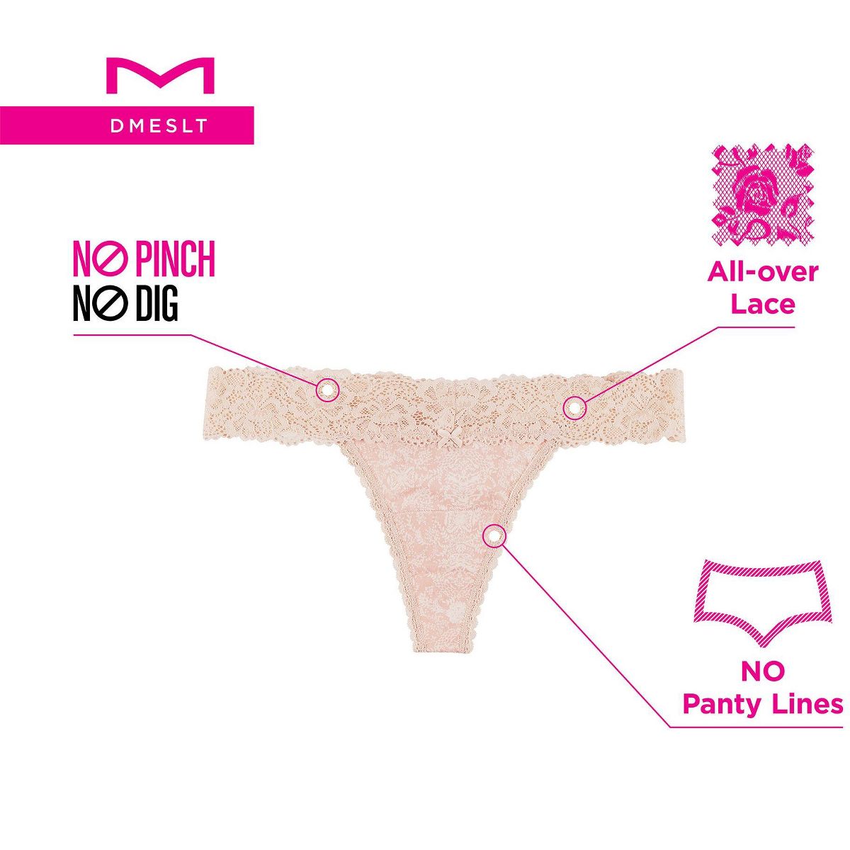 All-Over Lace Thong - thumbnail 2