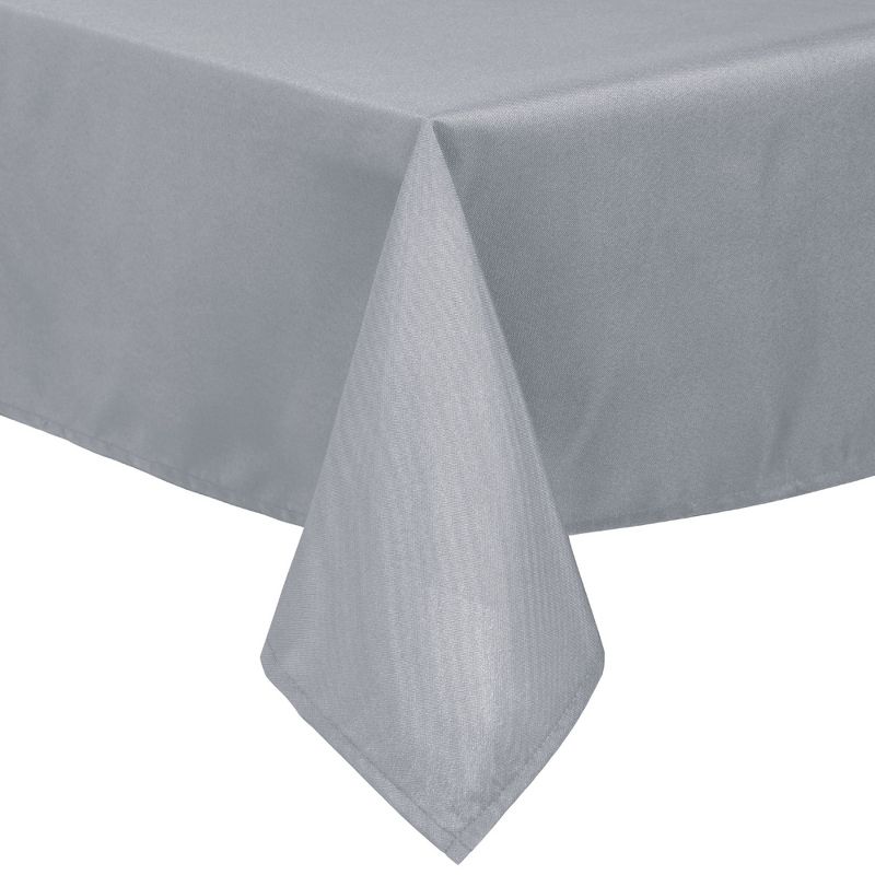 55"x63" Rectangle Polyester Stain Resistant Solid Tablecloths Light Gray - PiccoCasa, 2 of 4